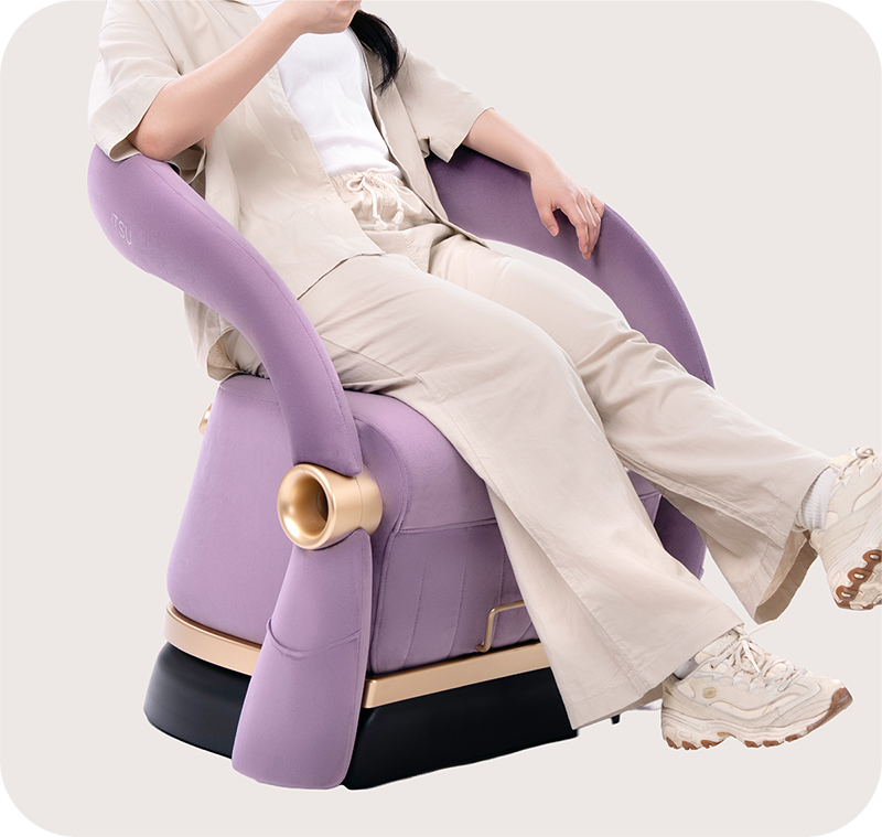 Sit on the cushion to relax while the vibration platform engages your glute muscles.