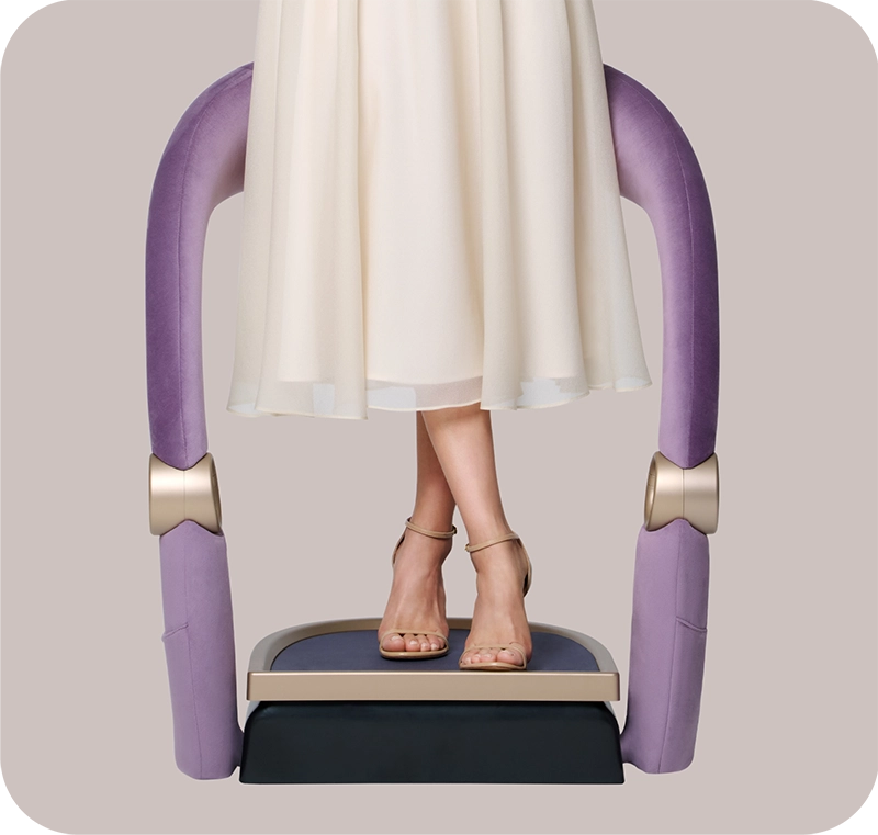 Stand on the vibration platform for a full-body workout.