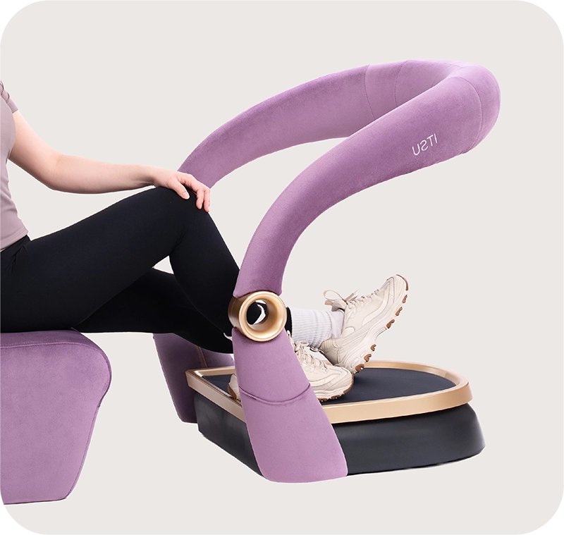 Rest your legs on the vibration platform to tone your calf muscles.